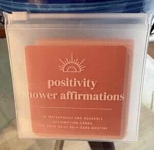 (20-Pk) Shower Affirmation Cards Waterproof 3.5" x 3.5" pink